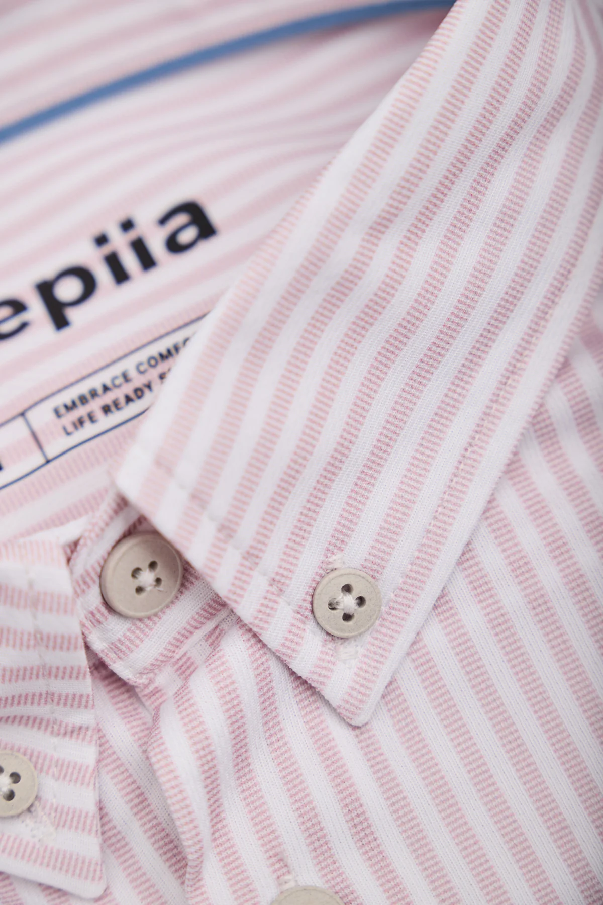 Camisa casual hombre estampado rayas rosas regular - Image 4