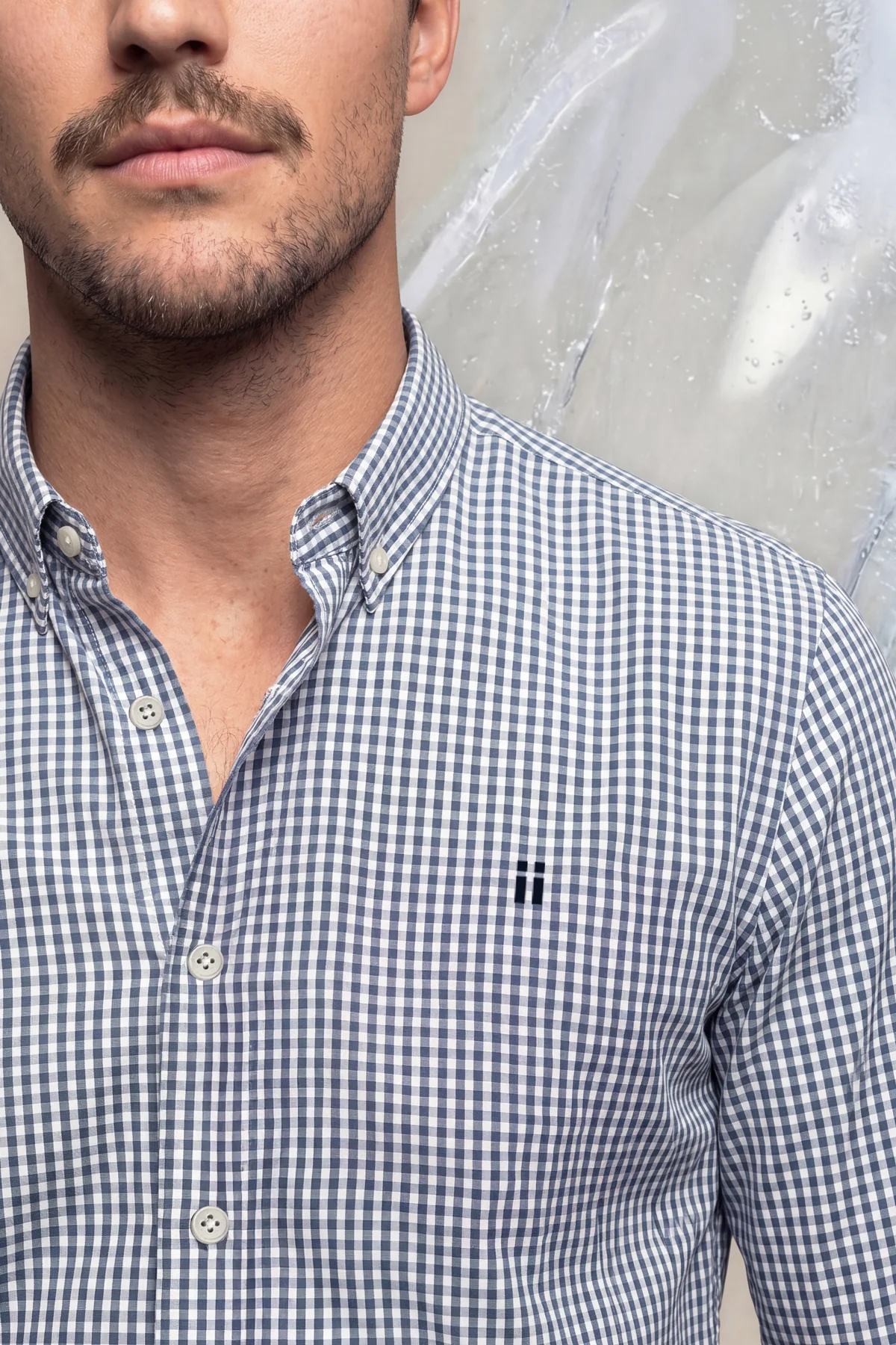 Camisa casual hombre estampado vichy regular Ice - Image 4