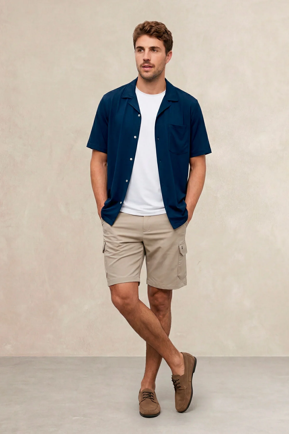 Bermuda cargo hombre beige - Image 3