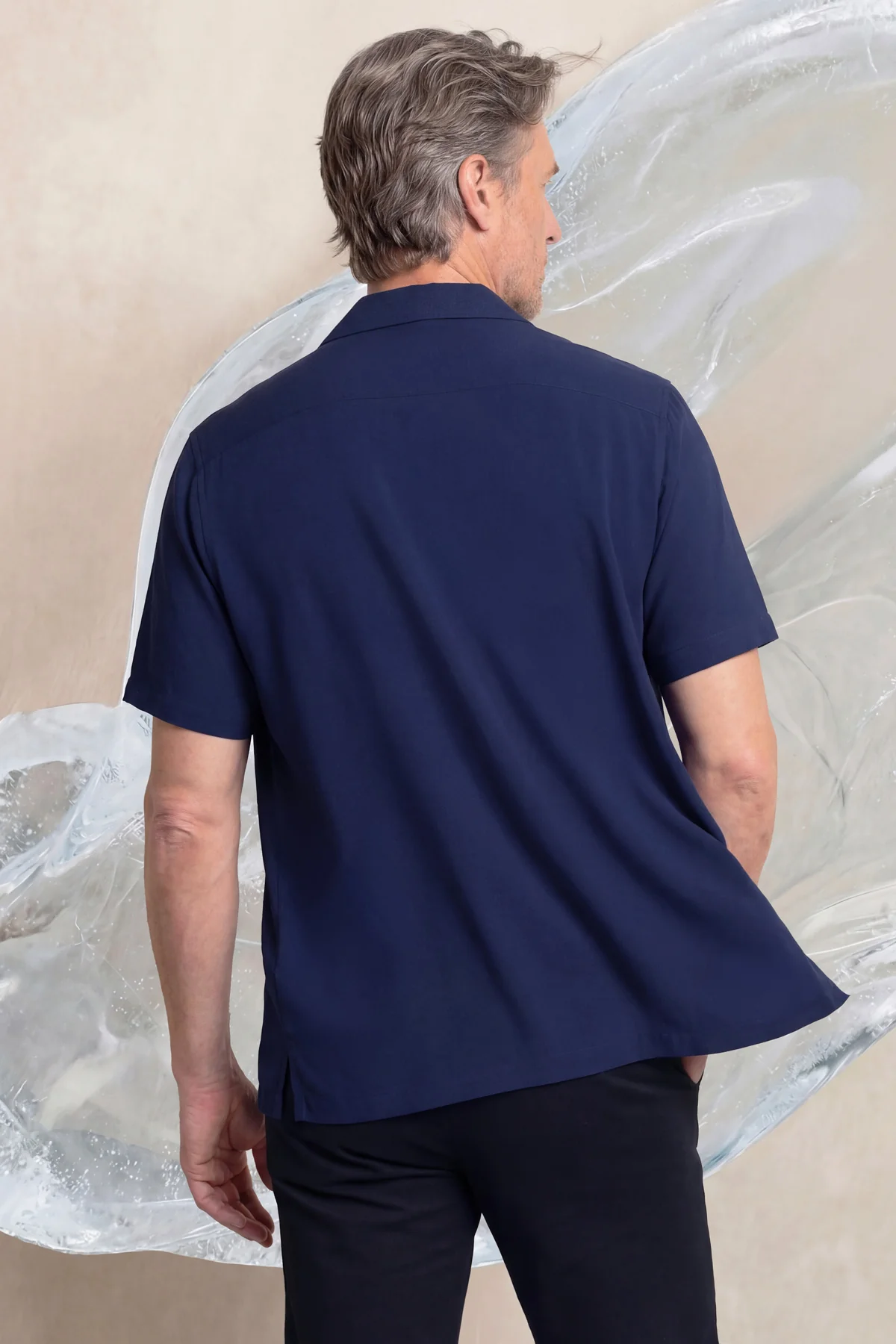 Camisa bowling ICE azul navy manga corta hombre - Image 4