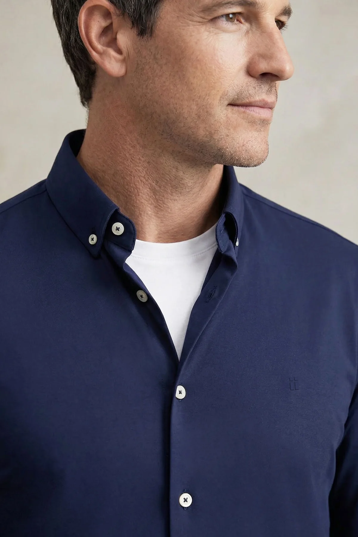 Camisa casual hombre azul marino regular - Image 3