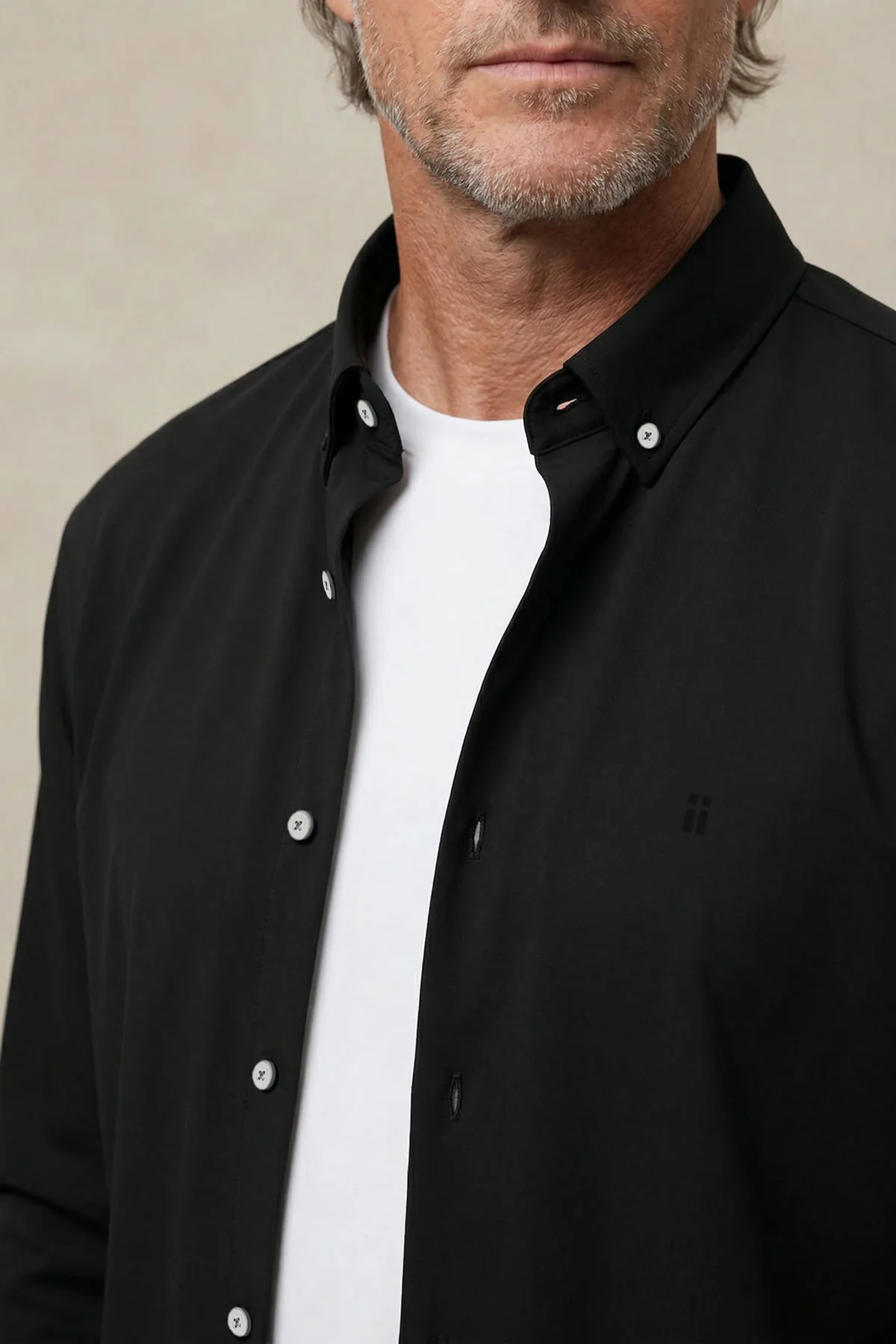 Camisa casual hombre negro regular - Image 3