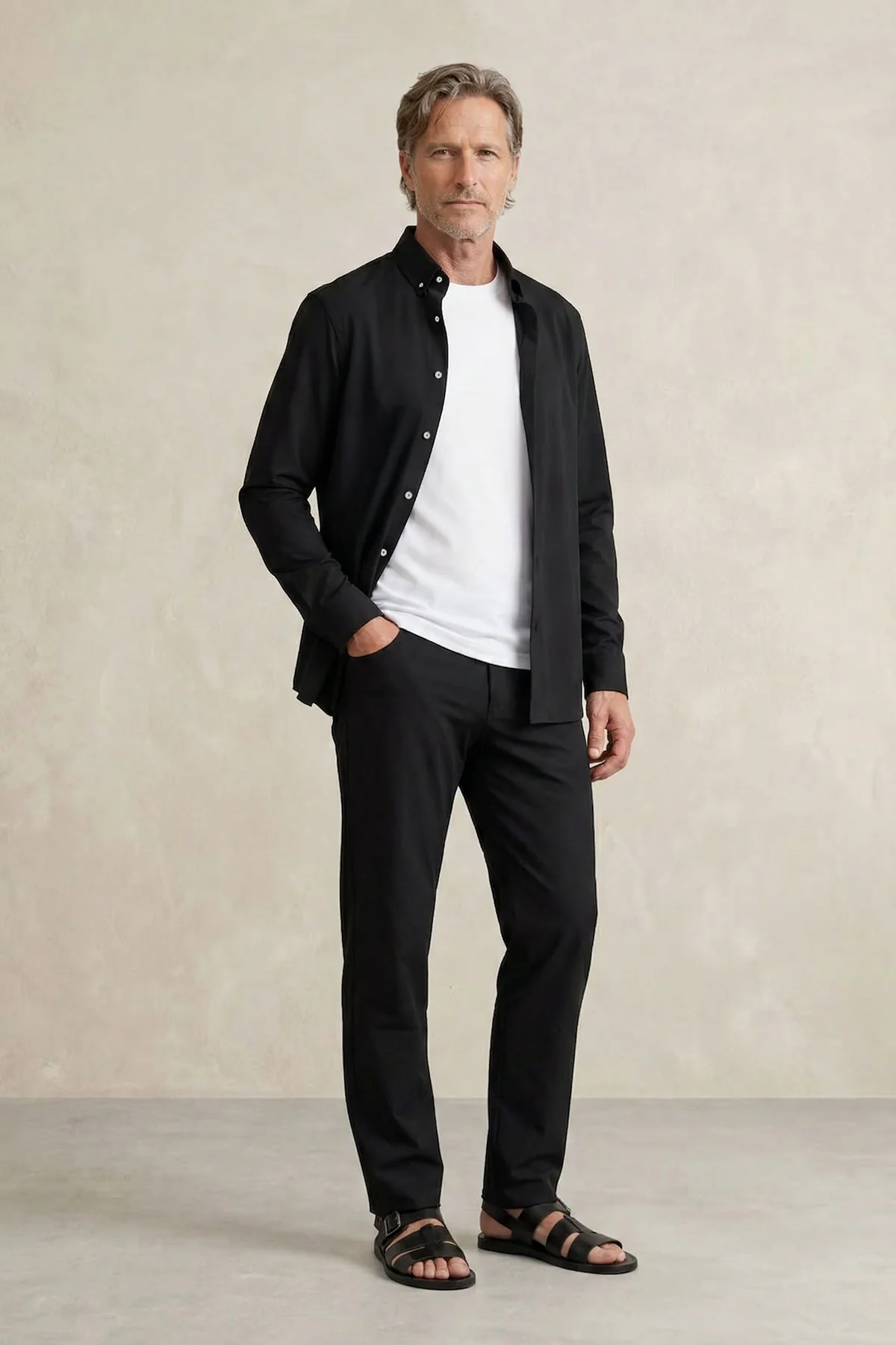 Camisa casual hombre negro regular - Image 4