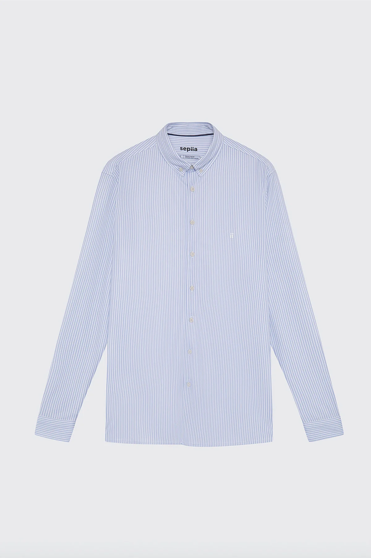 Camisa casual hombre estampado rayas azules regular - Image 8