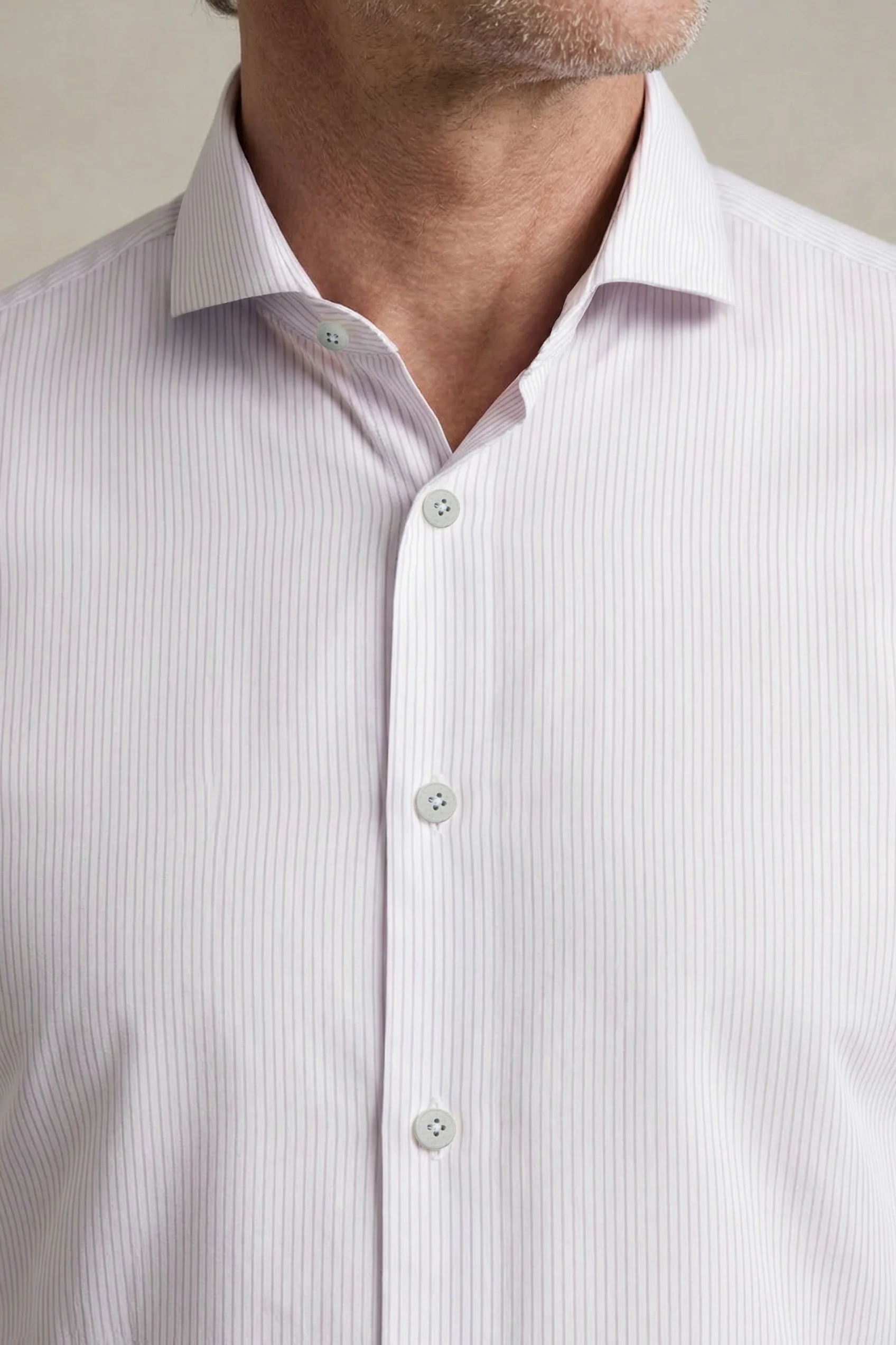 Camisa de vestir cuello cutaway hombre estampado raya rosa regular - Image 3