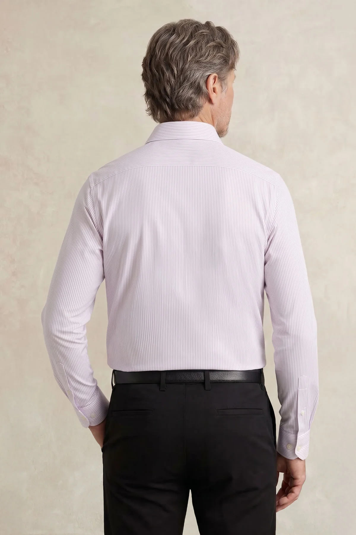Camisa de vestir cuello cutaway hombre estampado raya rosa regular - Image 5