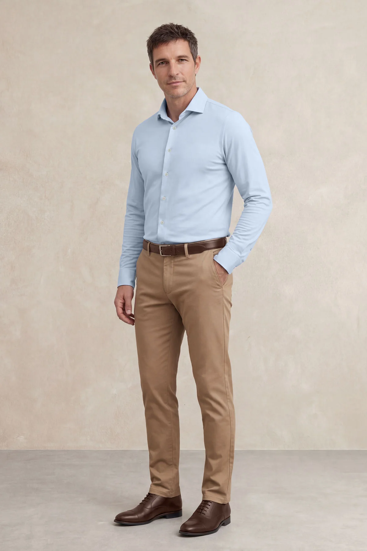 Camisa de vestir hombre celeste slim - Image 3