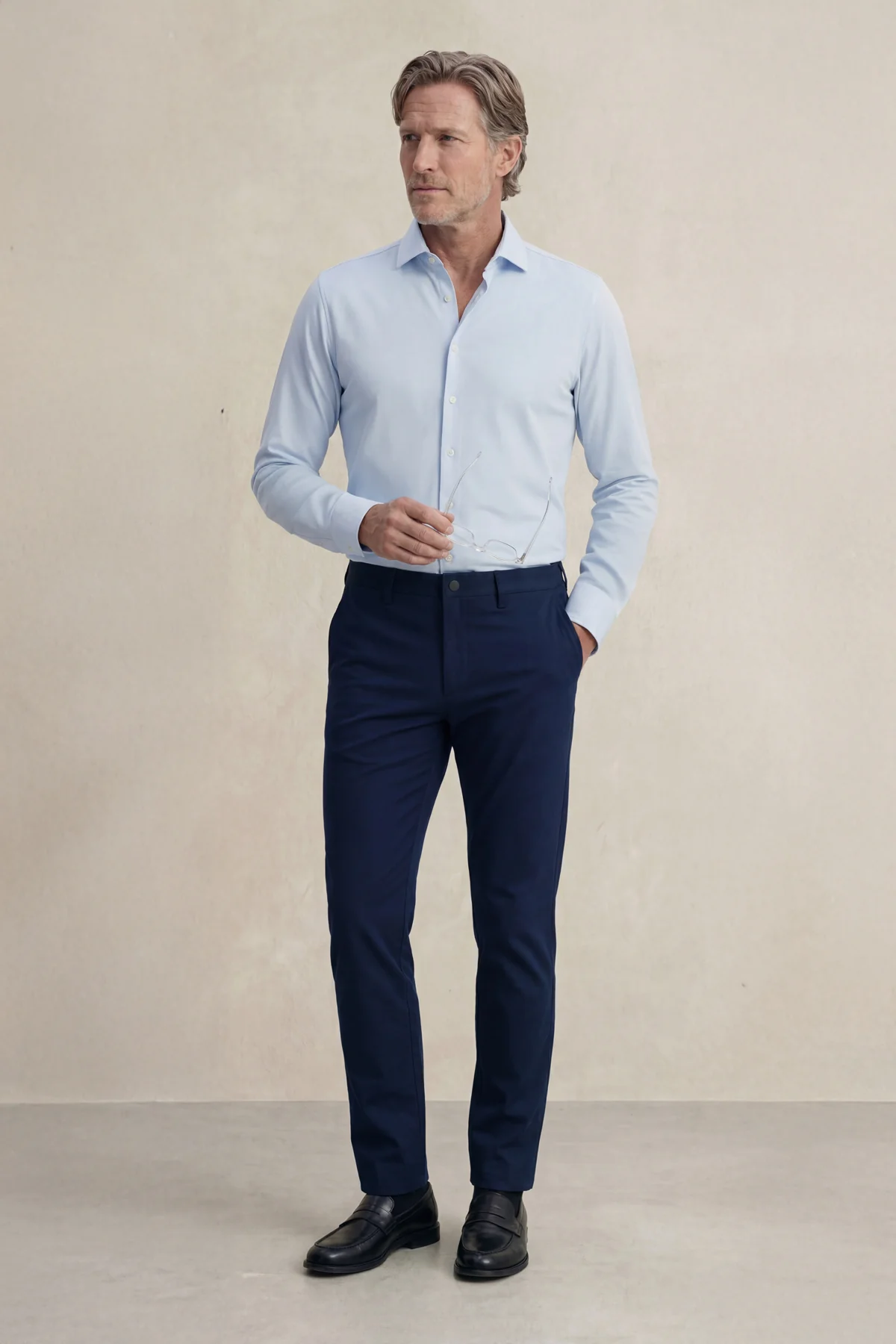 Camisa de vestir hombre azul celeste regular - Image 4