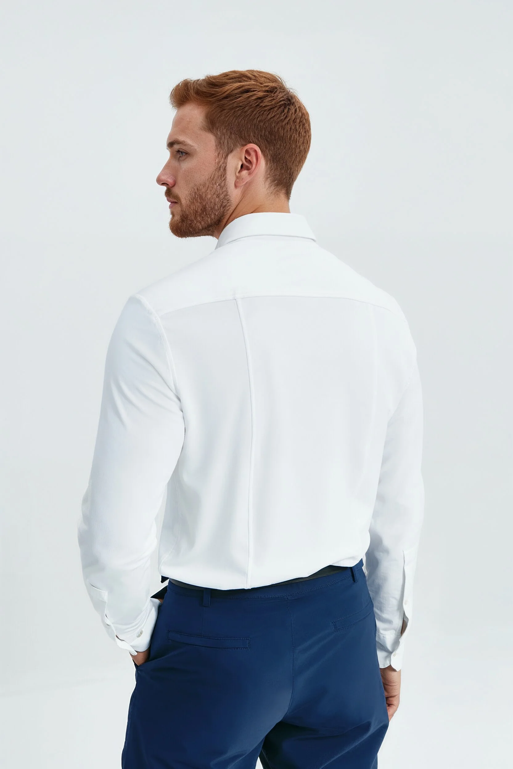 Camisa blanca slim de vestir hombre - Image 4