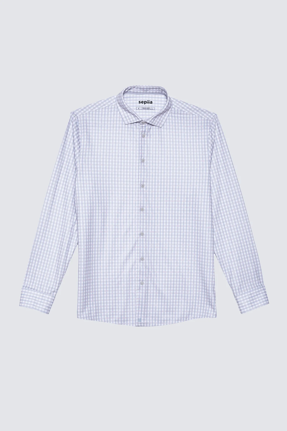 Camisa cuadros rosa y azul celeste de vestir regular hombre - Image 4