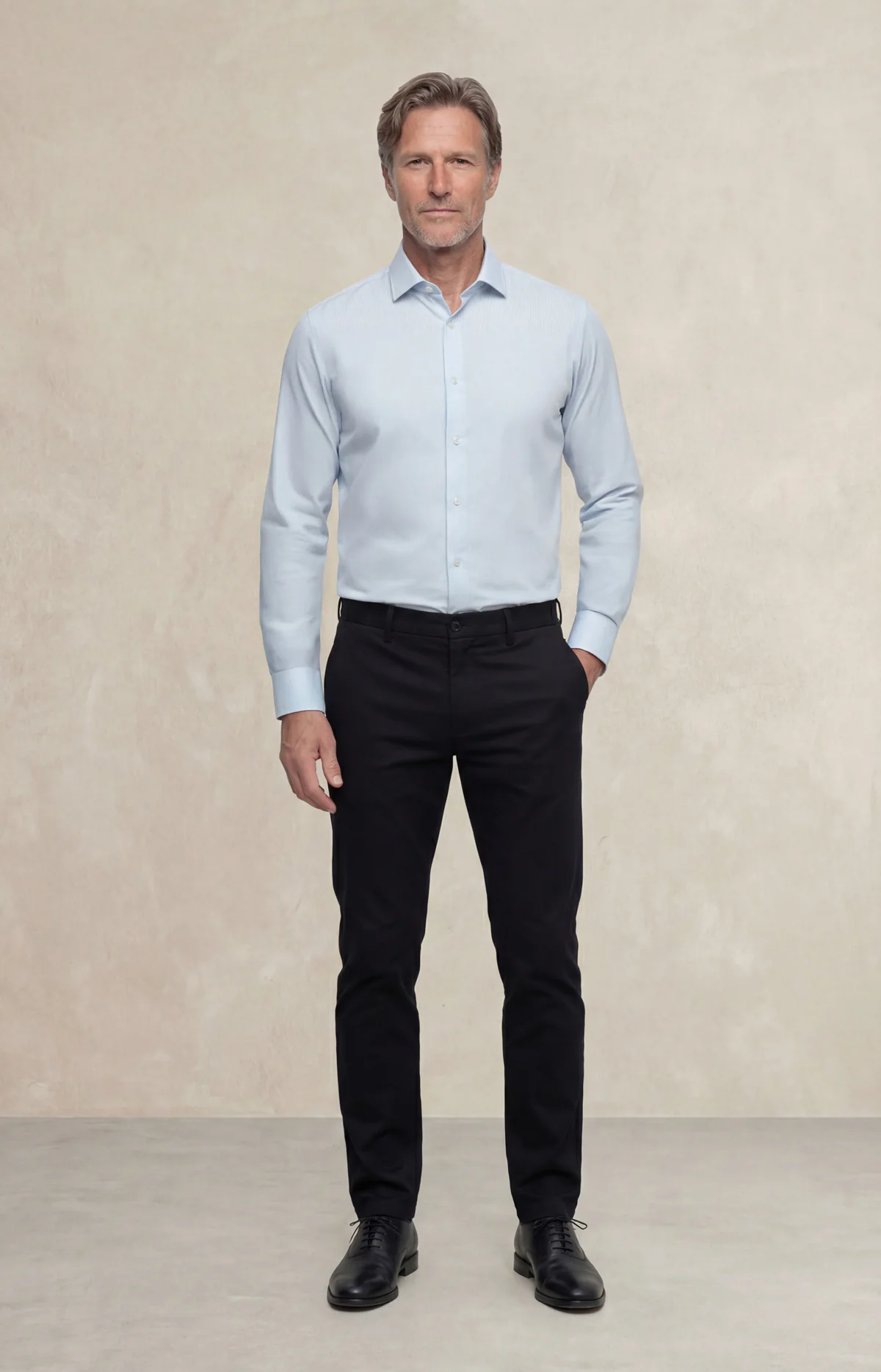 Camisa de vestir hombre estampado rayas azul marino regular - Image 5