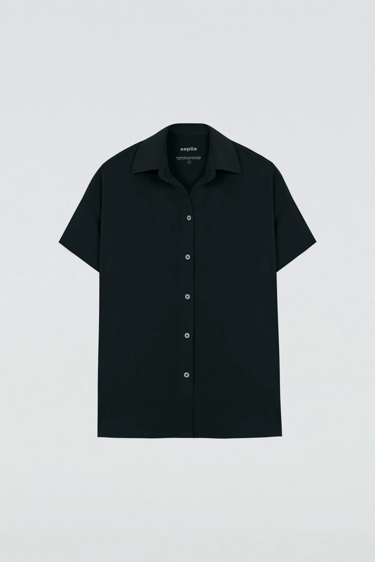 Camisa manga corta de mujer negra - Image 4