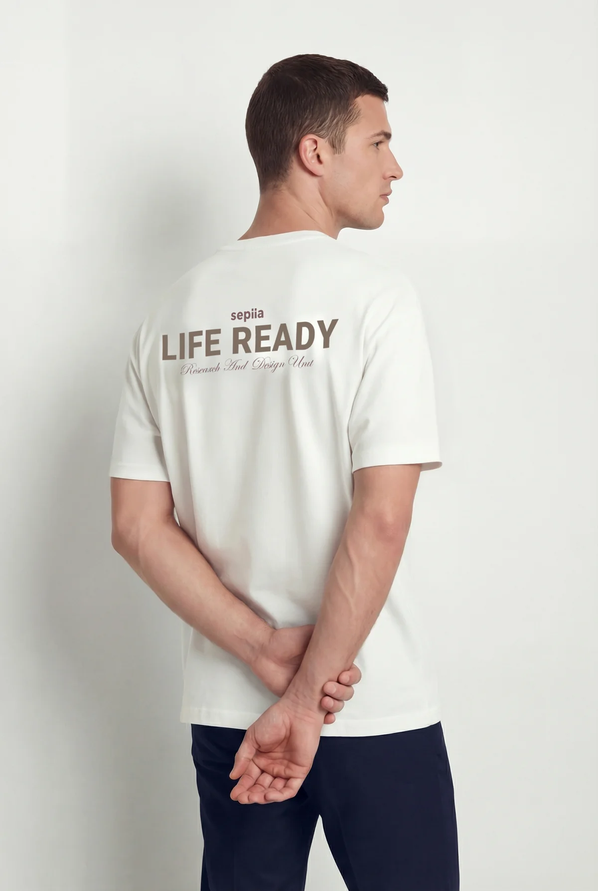 Camiseta hombre cuello redondo blanca Soft - Image 3