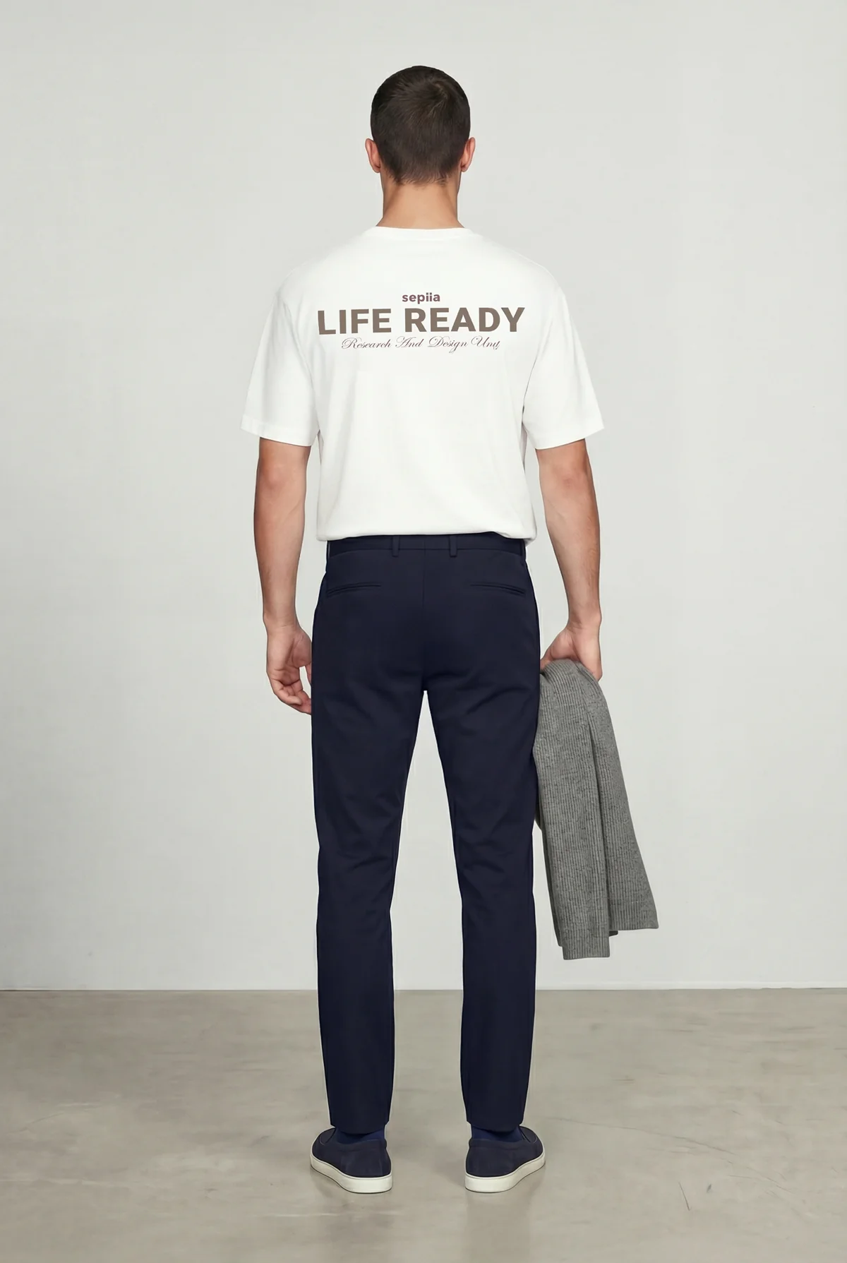 Camiseta hombre cuello redondo blanca Soft - Image 4