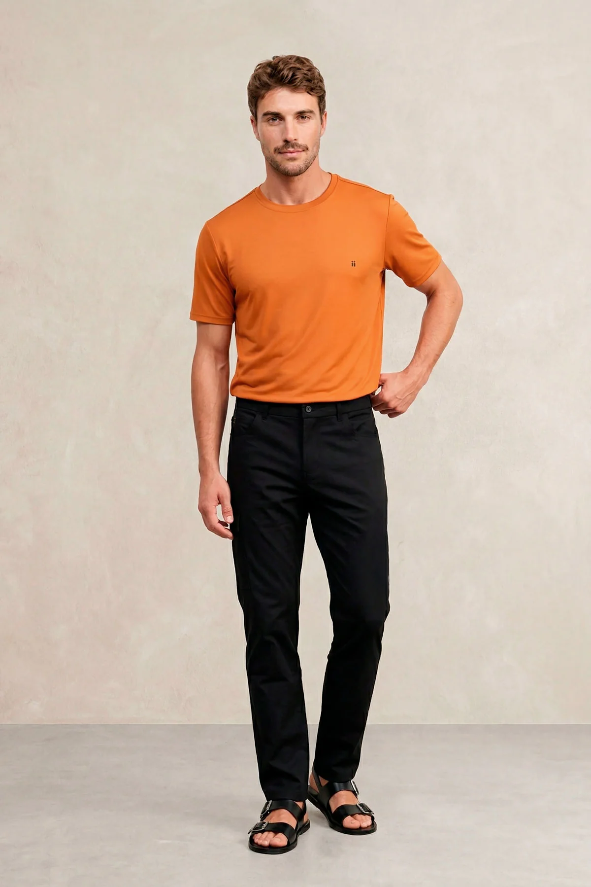 Camiseta hombre cuello redondo avellana Soft - Image 3
