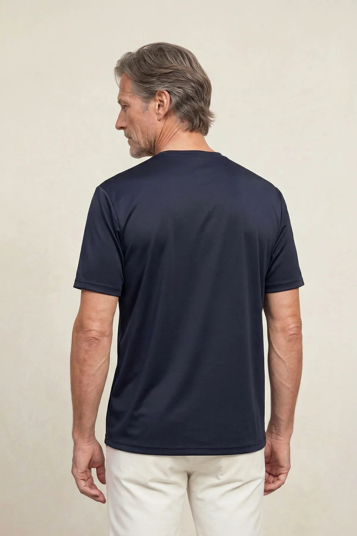 Camiseta hombre cuello redondo azul marino Soft - Image 4