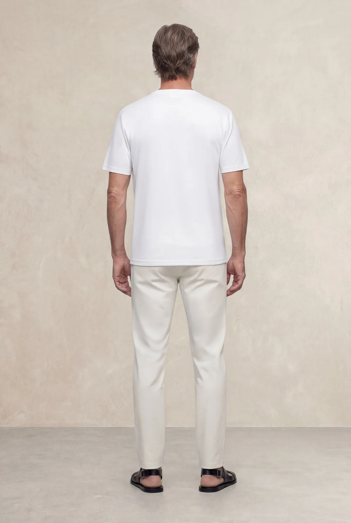 Camiseta hombre cuello redondo blanca Soft - Image 3