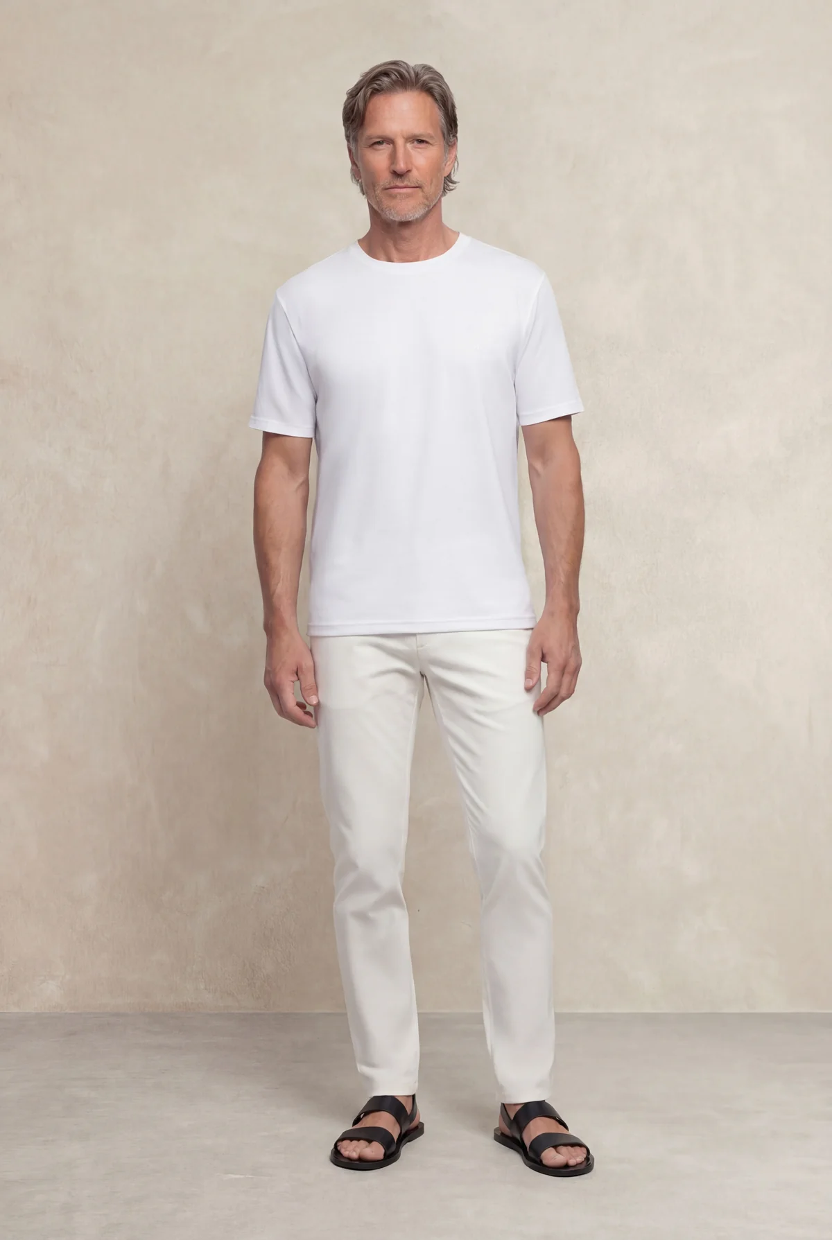 Camiseta hombre cuello redondo blanca Soft - Image 4