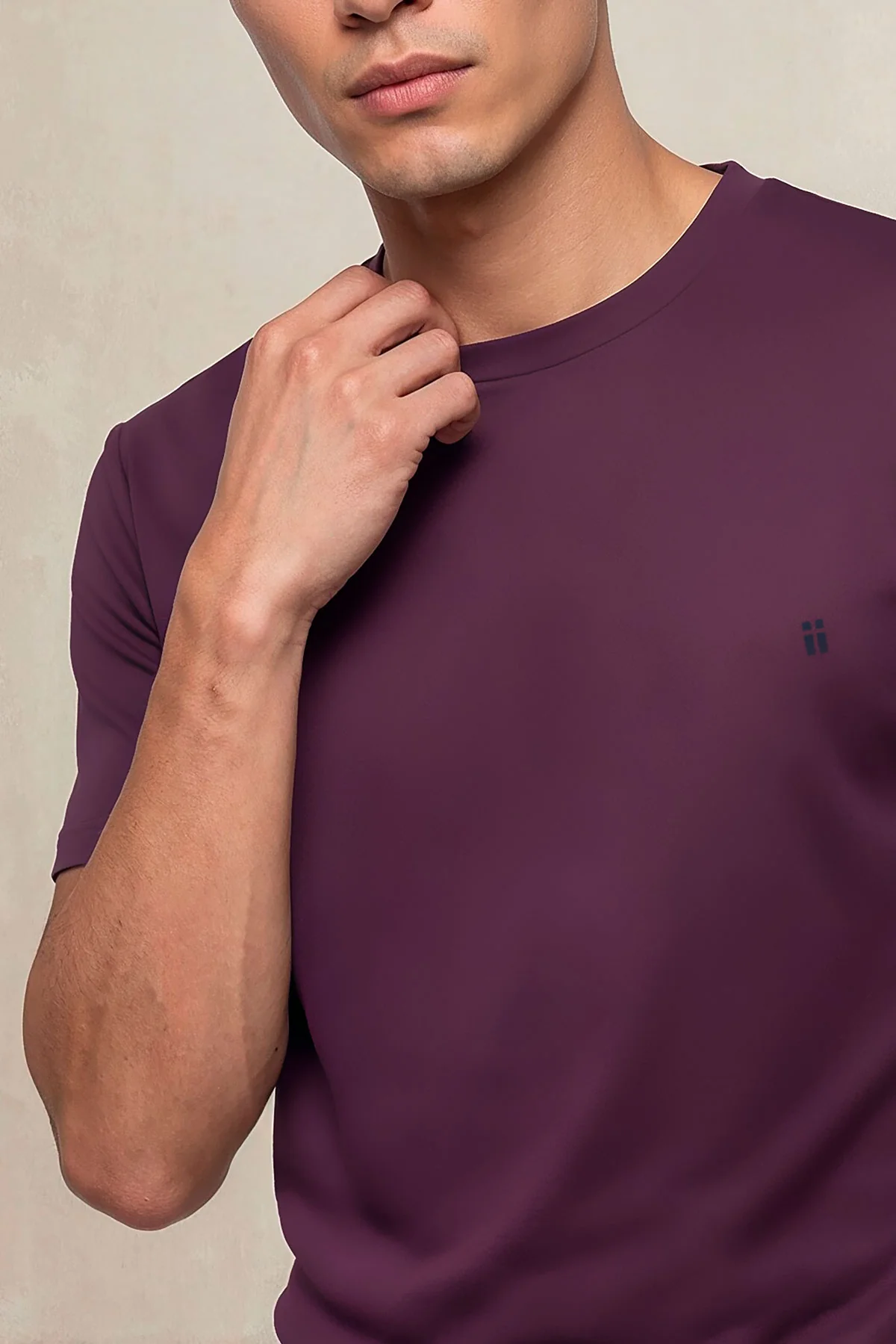 Camiseta hombre cuello redondo morada Soft - Image 3
