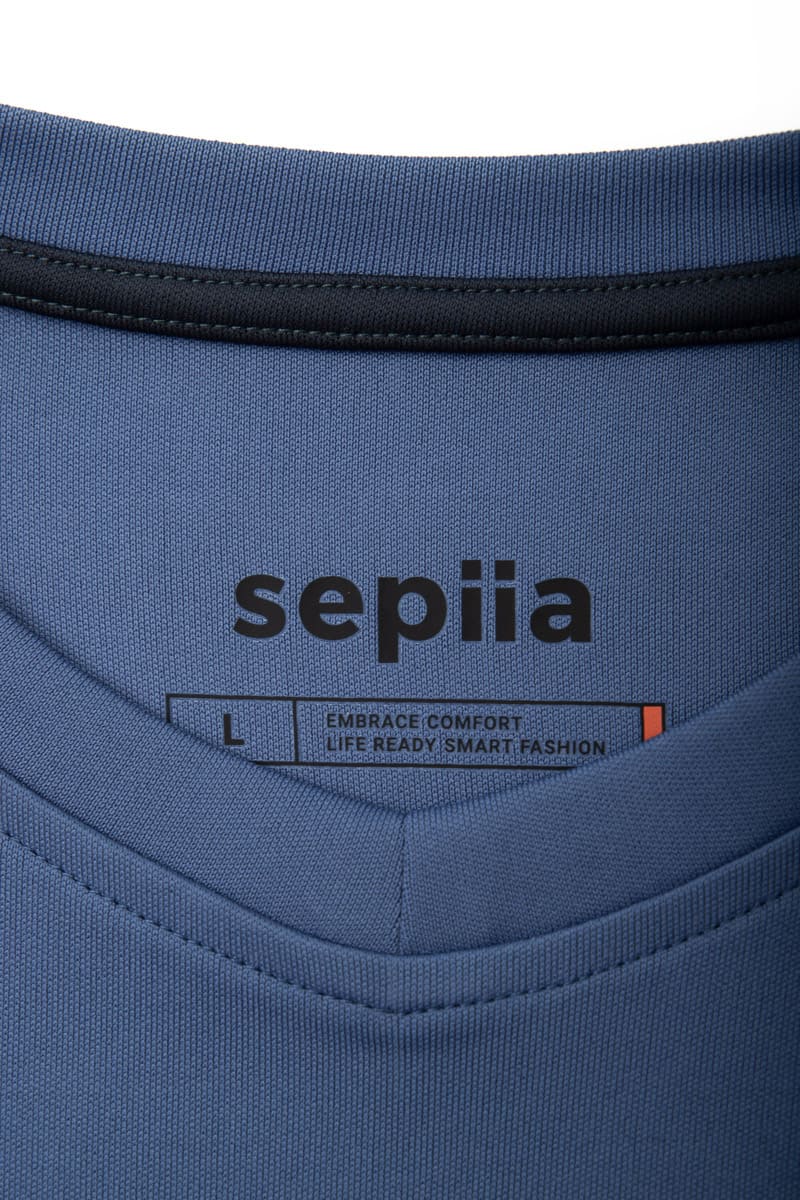 Camiseta hombre cuello v azul indigo Soft - Image 6