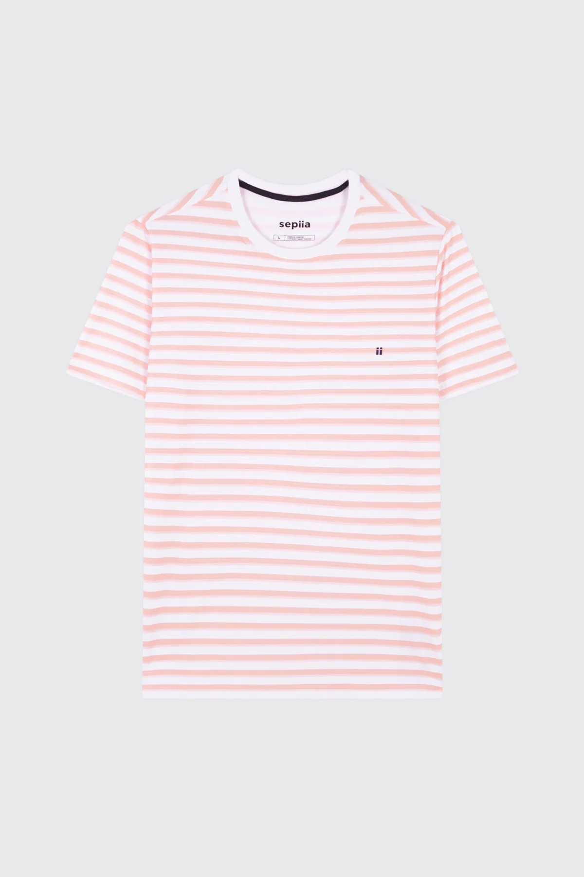 Camiseta hombre estampado rayas naranja sunset - Image 5