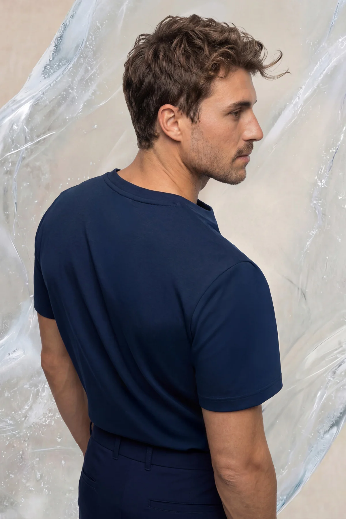 Camiseta hombre azul marino Ice - Image 3