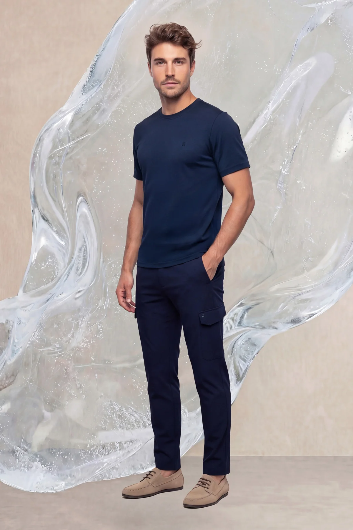 Camiseta hombre azul marino Ice - Image 4