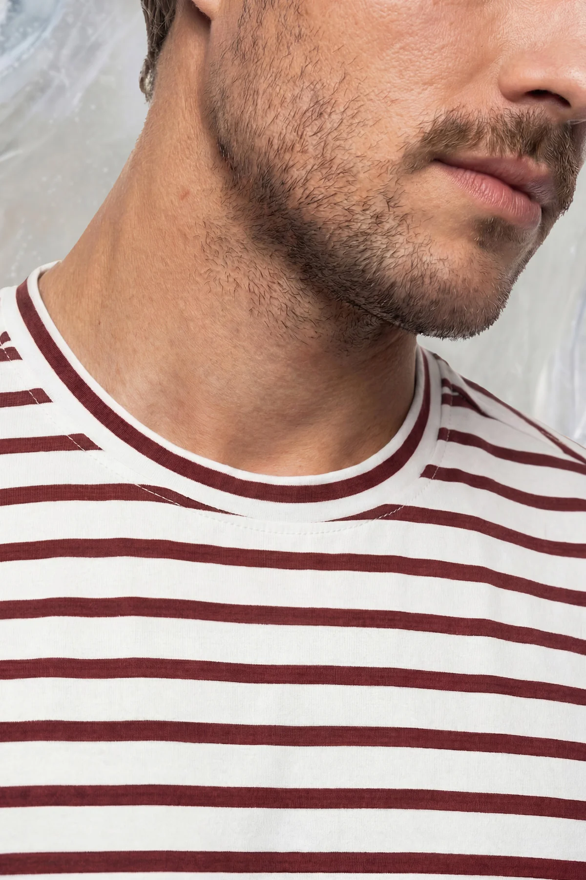 Camiseta hombre estampado rayas marrones Ice - Image 3