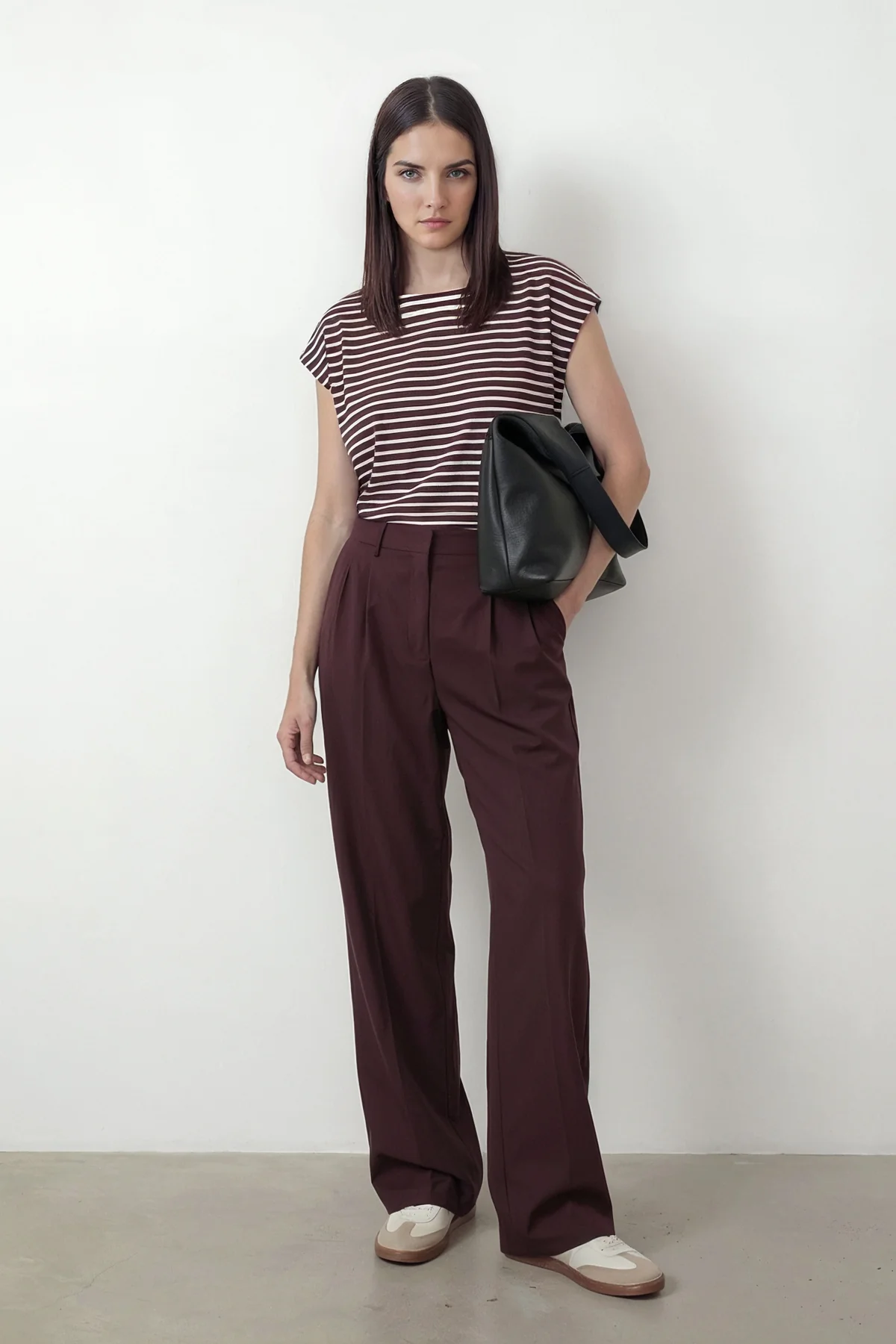 Camiseta mujer kimono raya truffle Soft - Image 3