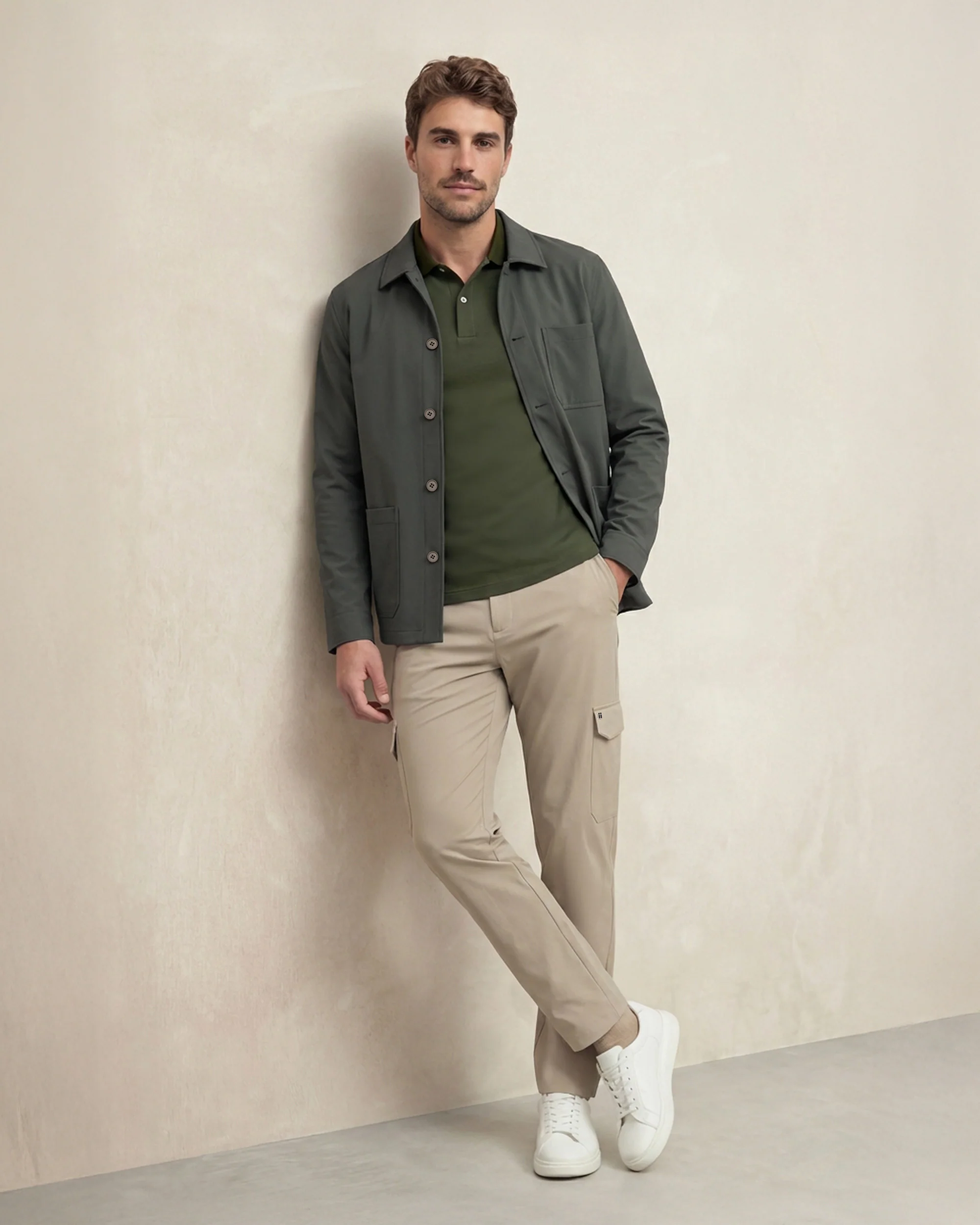 Pantalon cargo hombre beige Nova - Image 4
