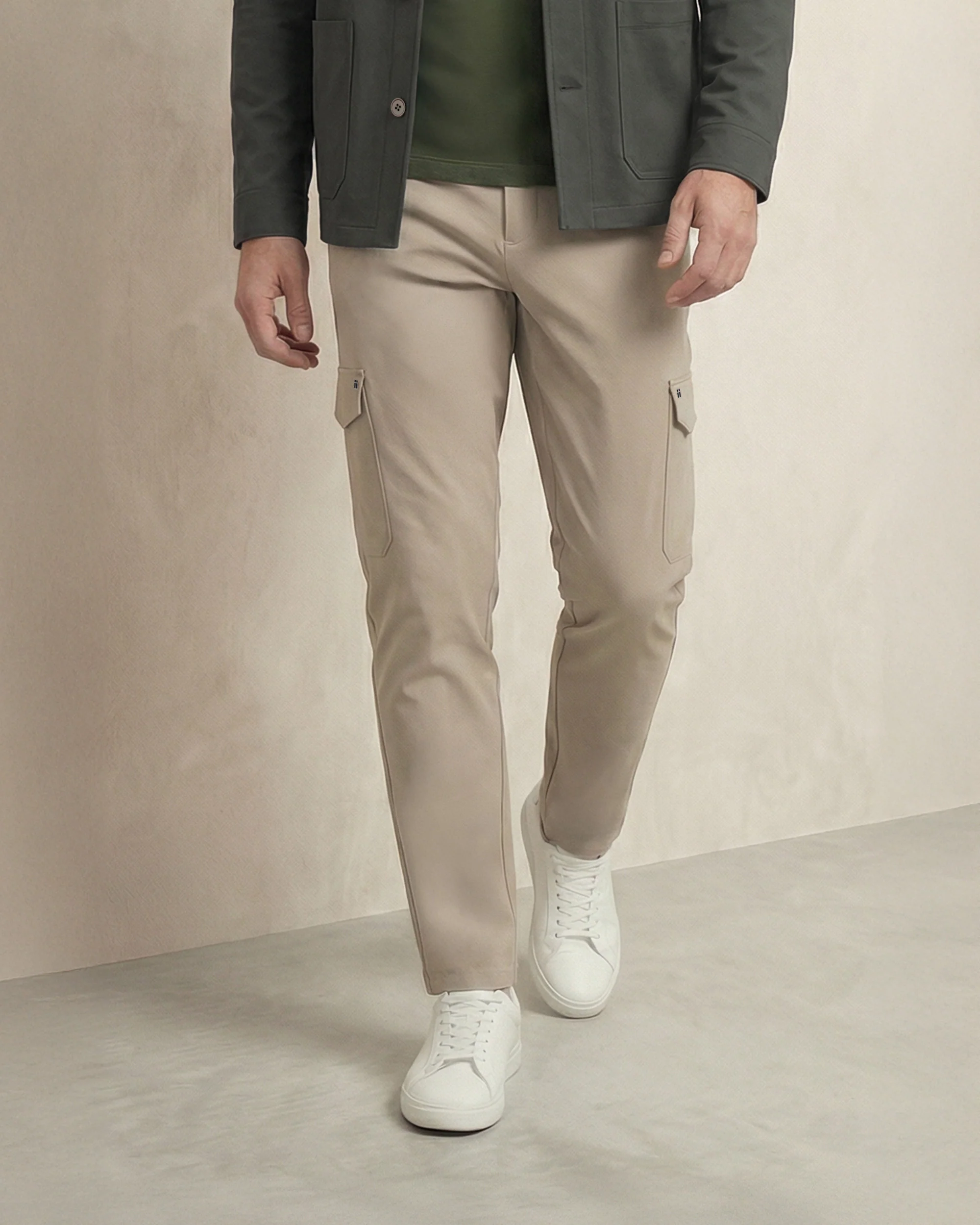 Pantalon cargo hombre beige Nova - Image 6