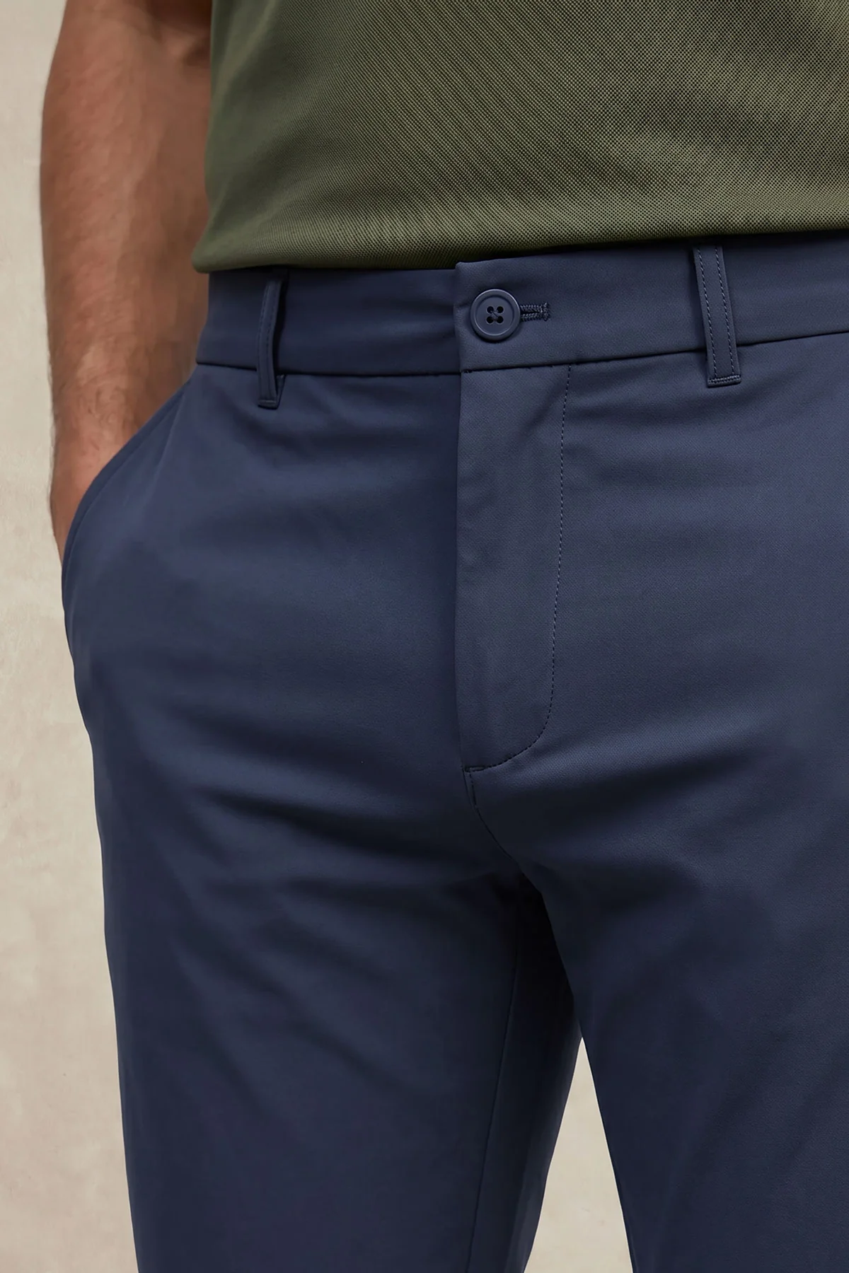 Pantalon chino hombre azul medio slim Nova - Image 3