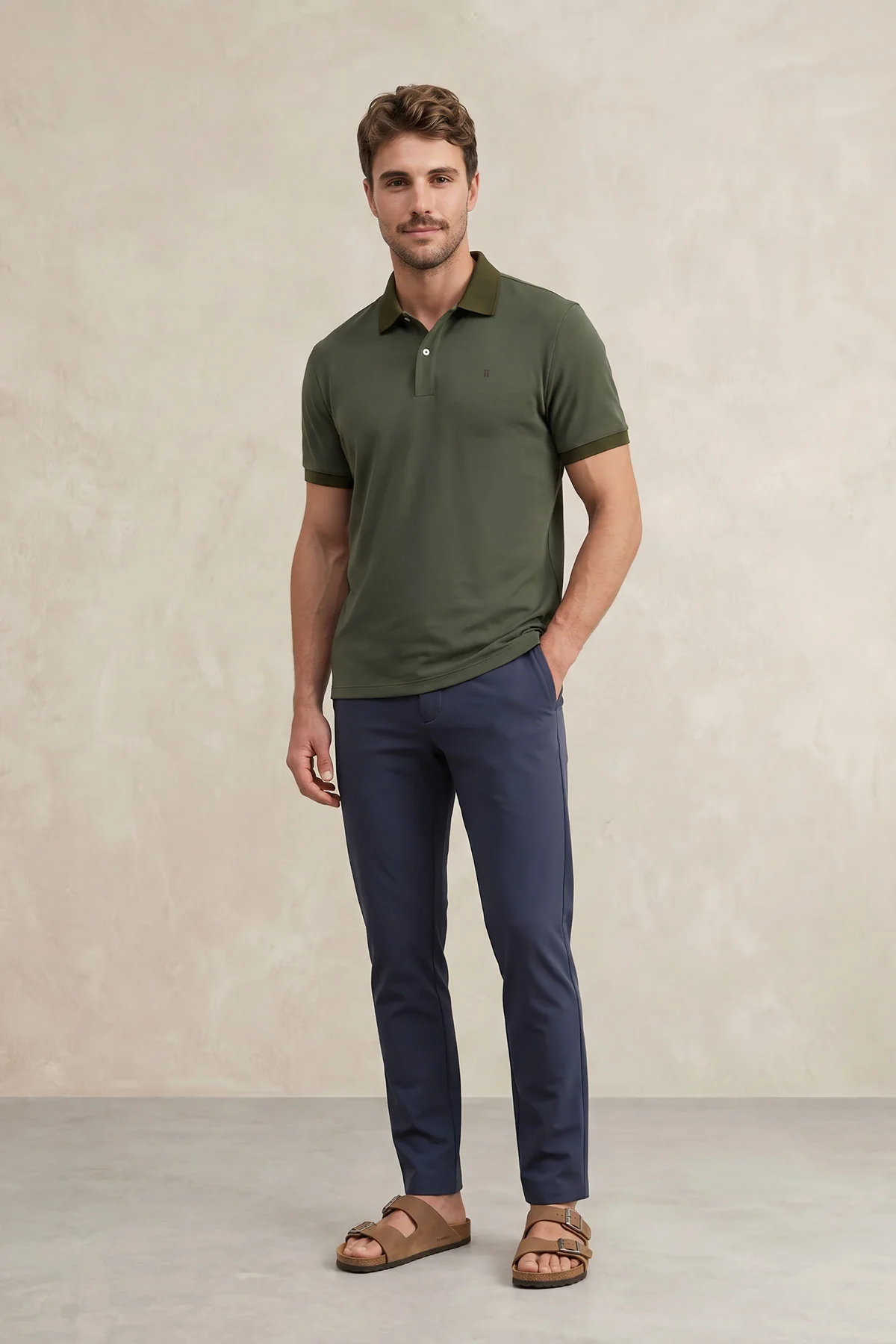 Pantalon chino hombre azul medio slim Nova - Image 4