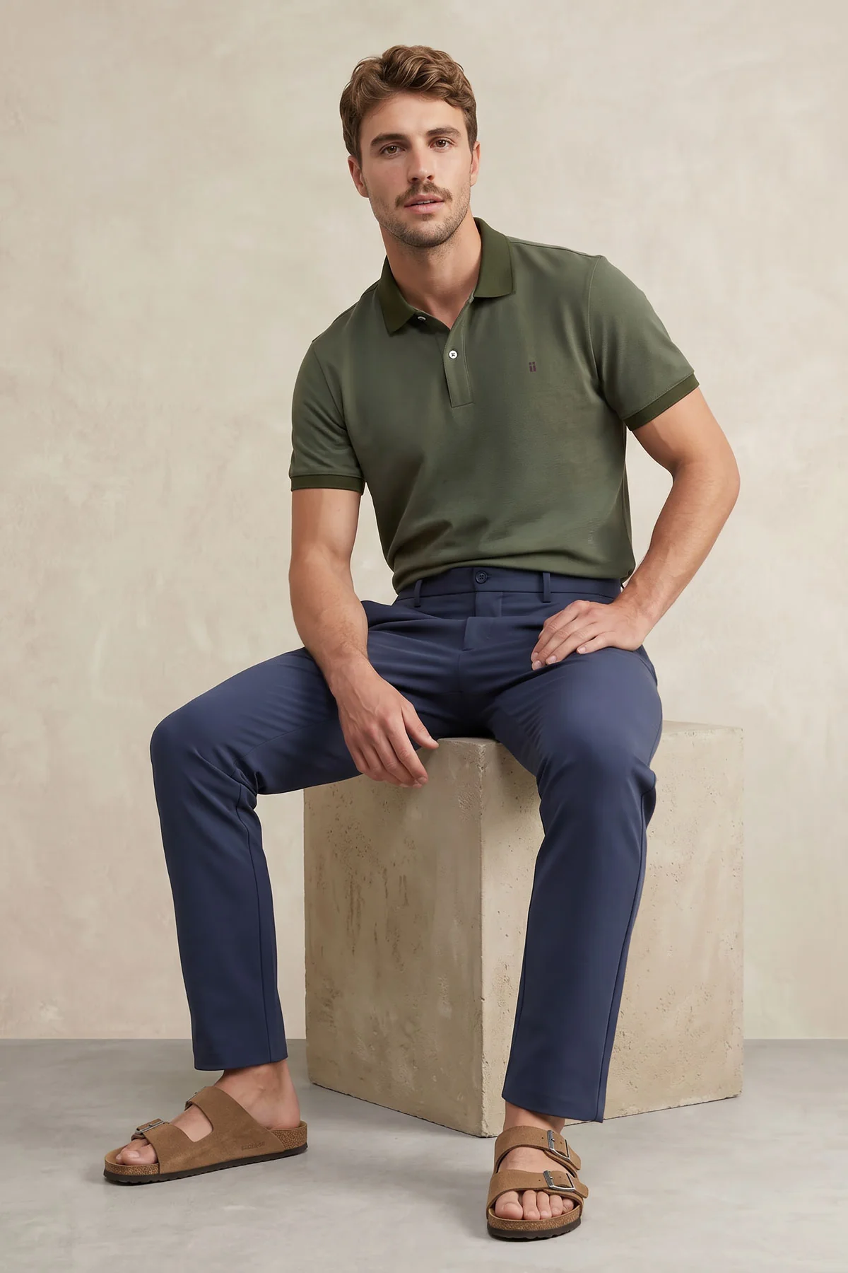 Pantalon chino hombre azul medio slim Nova - Image 6