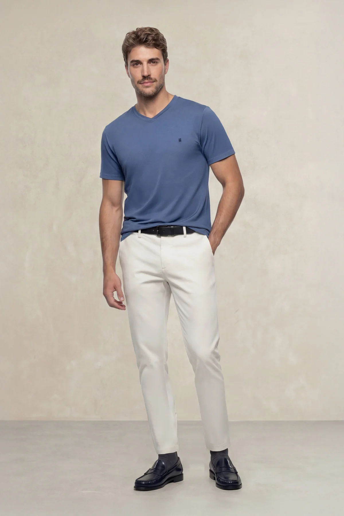 Pantalon chino hombre blanco roto slim Nova - Image 4