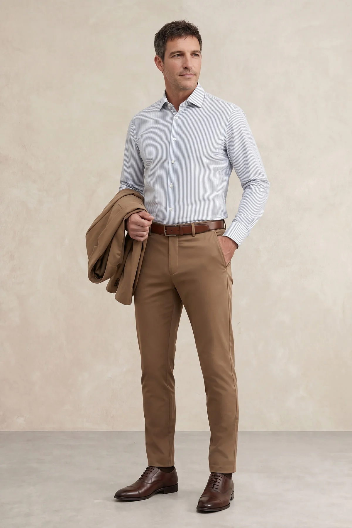 Pantalon chino hombre marron slim Nova - Image 4