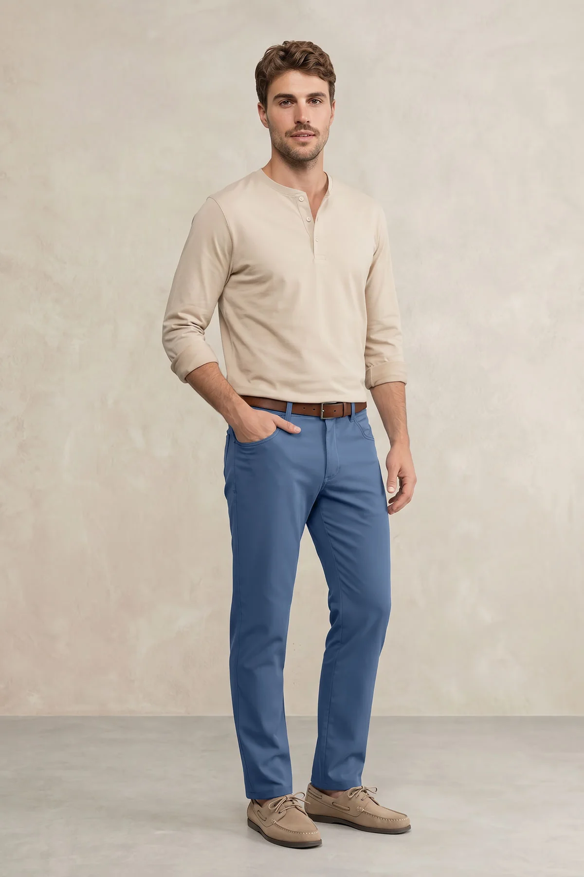 Pantalon hombre 6 bolsillos azul vintage - Image 4