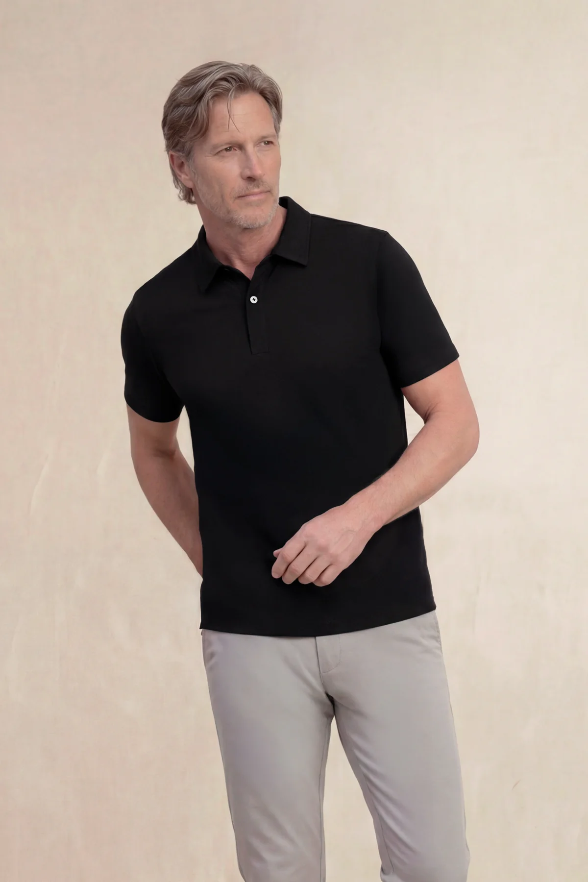 Polo manga corta hombre negro - Image 4