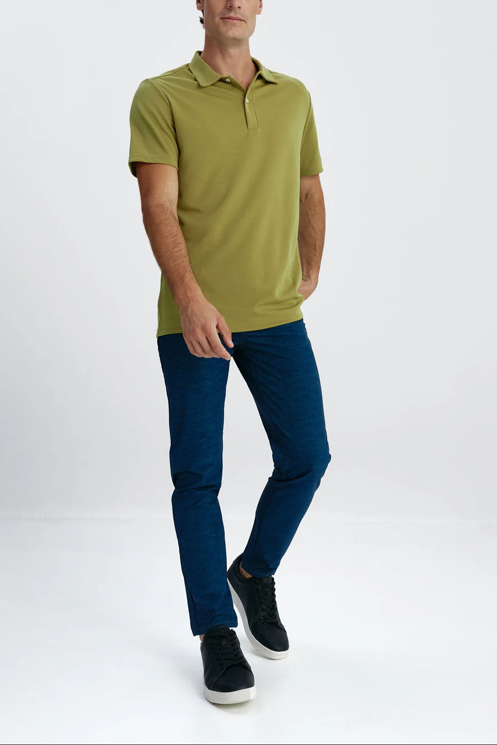 Polo verde manzana manga corta hombre - Image 3
