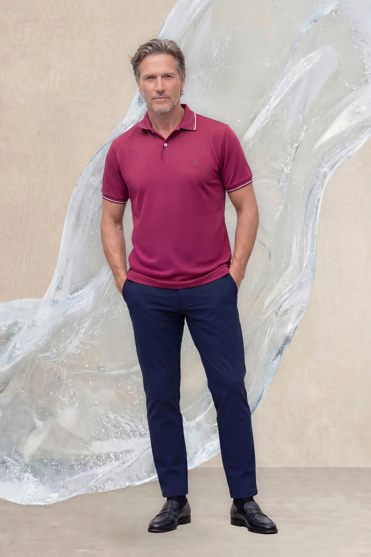Polo manga corta hombre morado Ice - Image 2