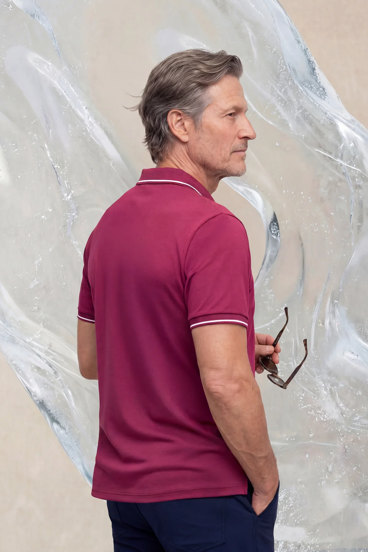 Polo manga corta hombre morado Ice - Image 4