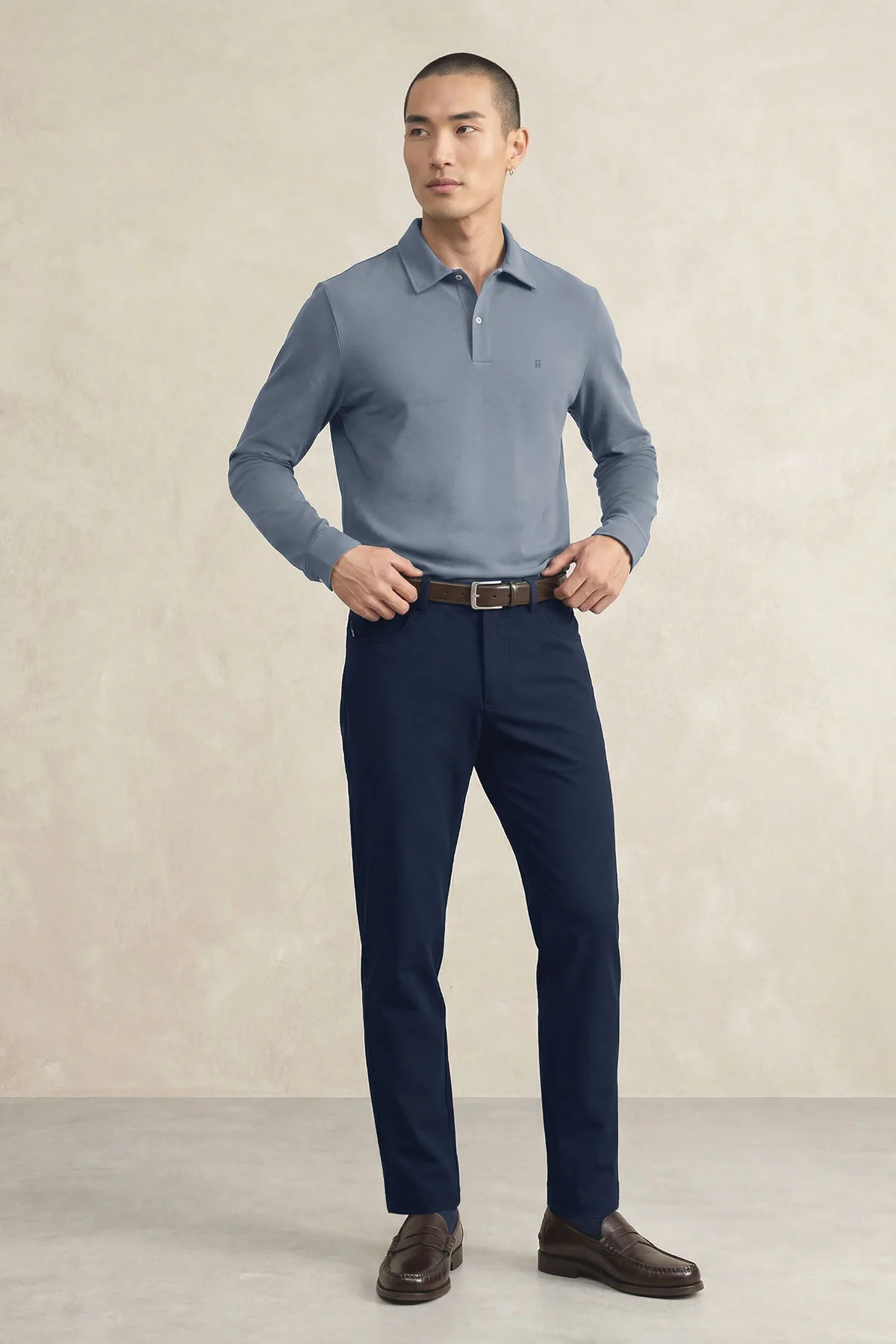 Polo manga larga hombre azul grisaceo Ranger - Image 4