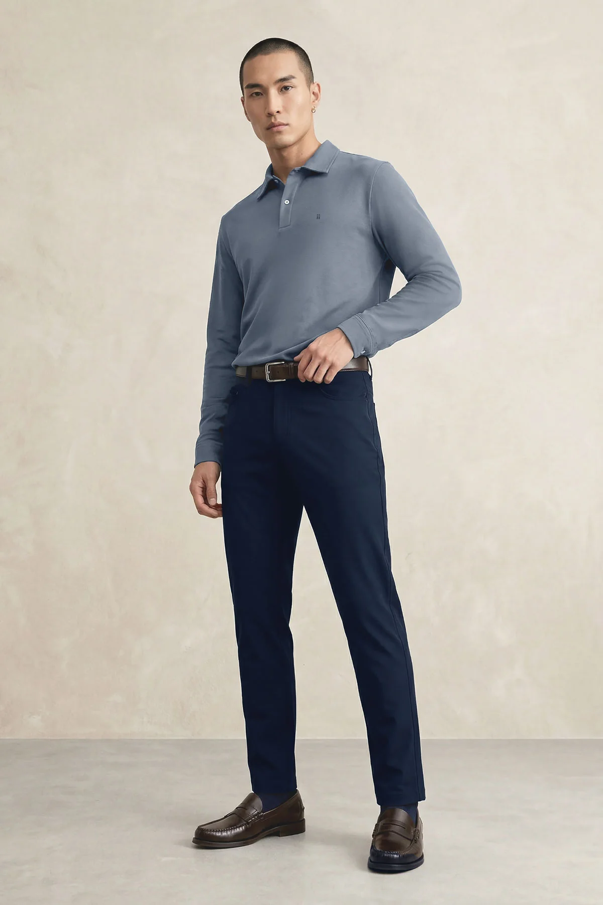 Polo manga larga hombre azul grisaceo Ranger - Image 5