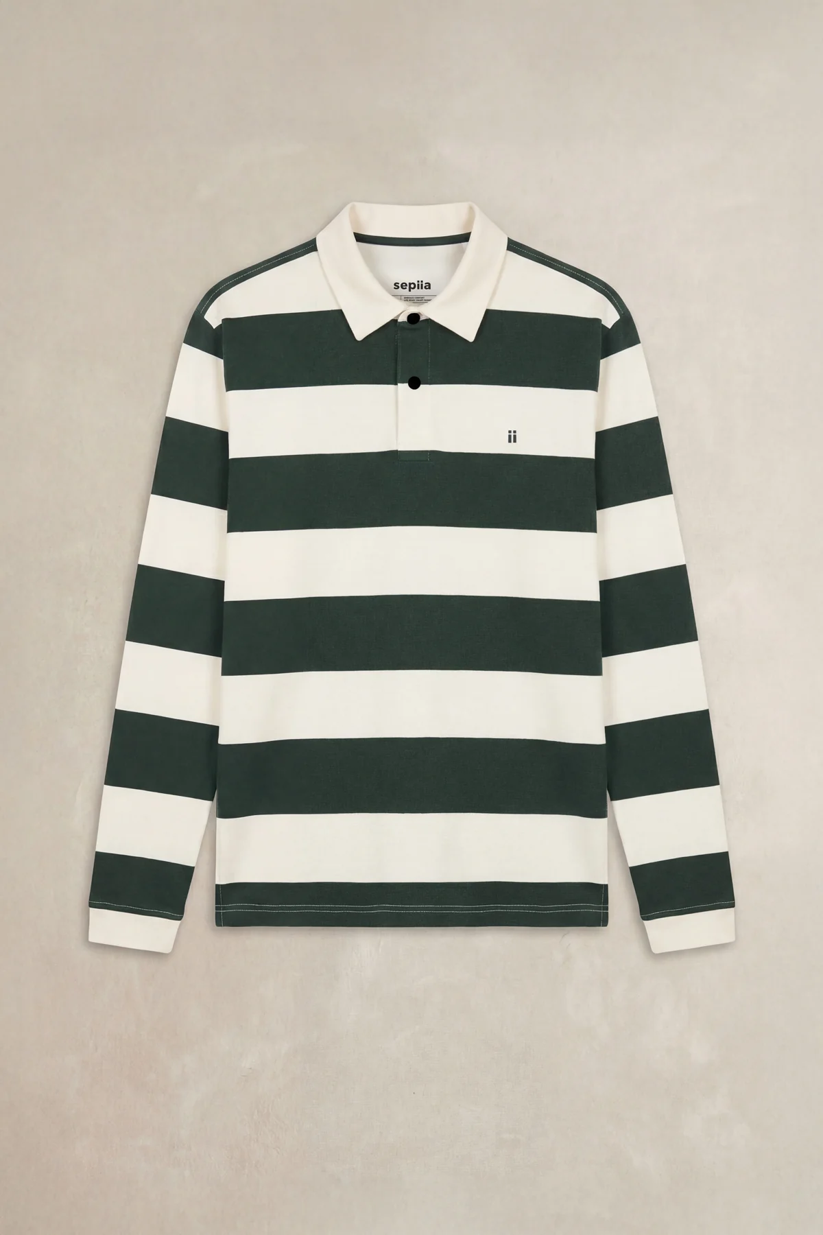 Polo manga larga hombre estampado rayas verde - Image 5