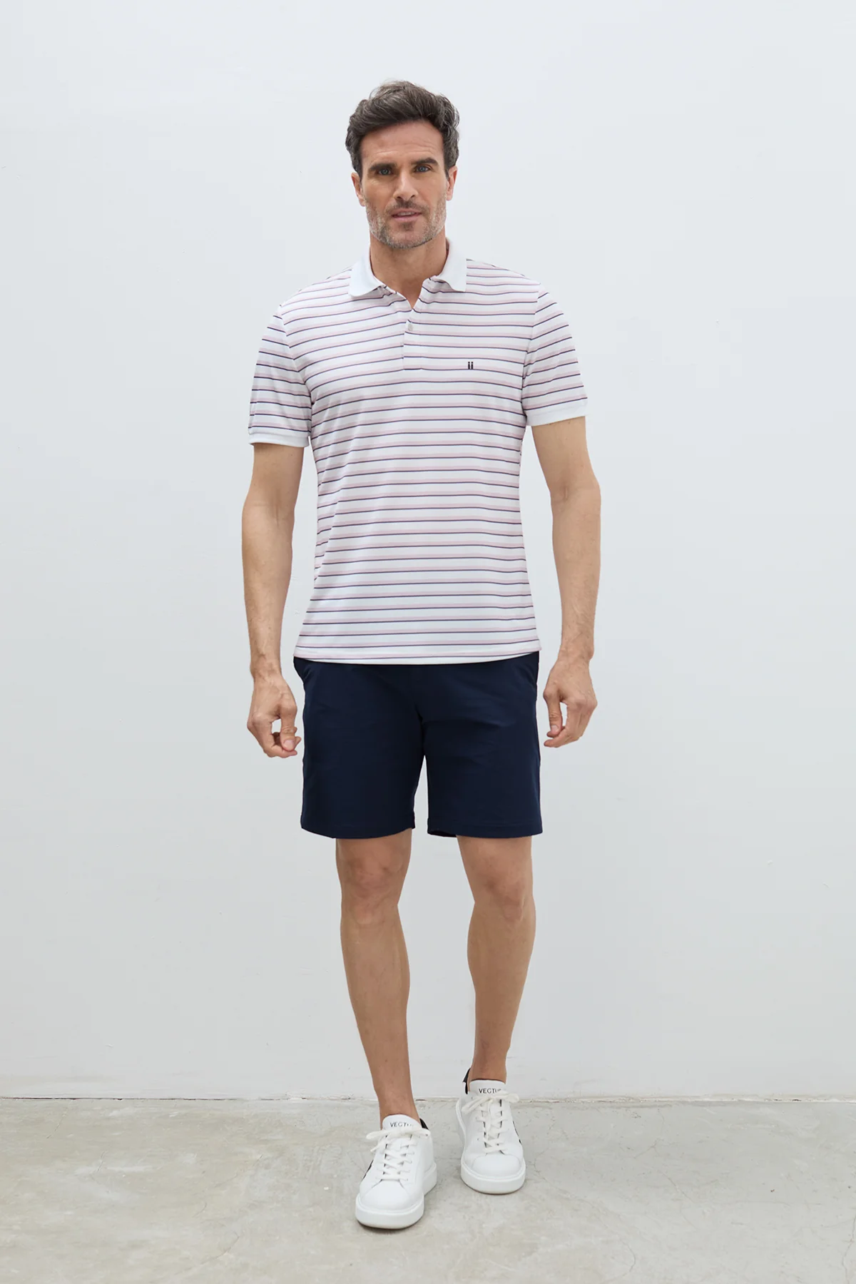 Polo rib rayas rosa manga corta hombre - Image 6