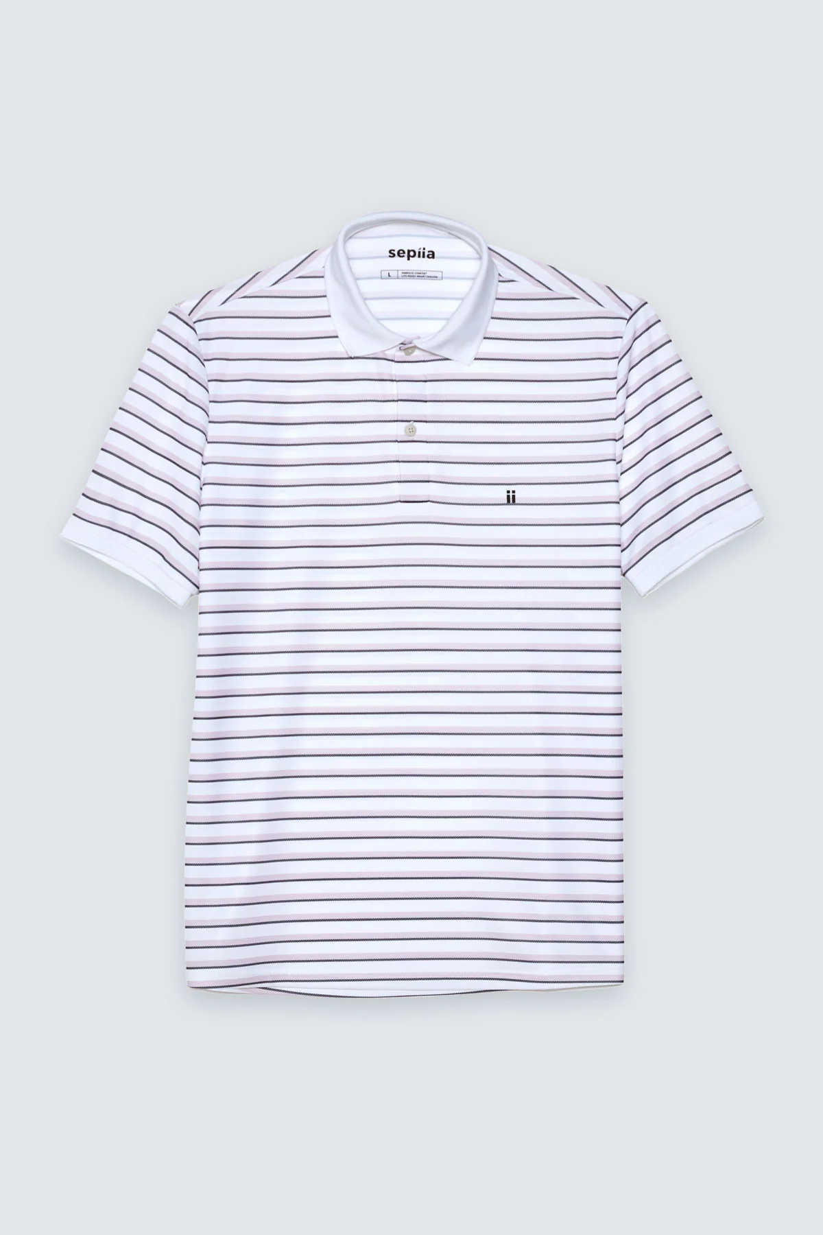 Polo rib rayas rosa manga corta hombre - Image 7