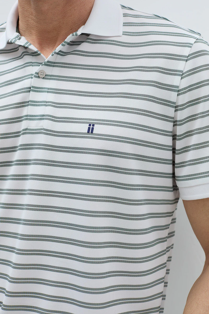 Polo rib rayas verdes manga corta hombre - Image 3