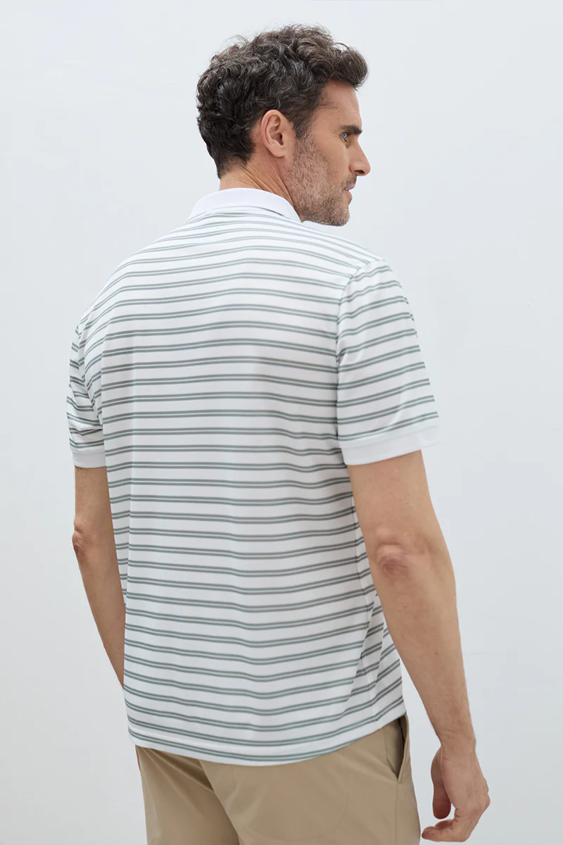 Polo rib rayas verdes manga corta hombre - Image 4