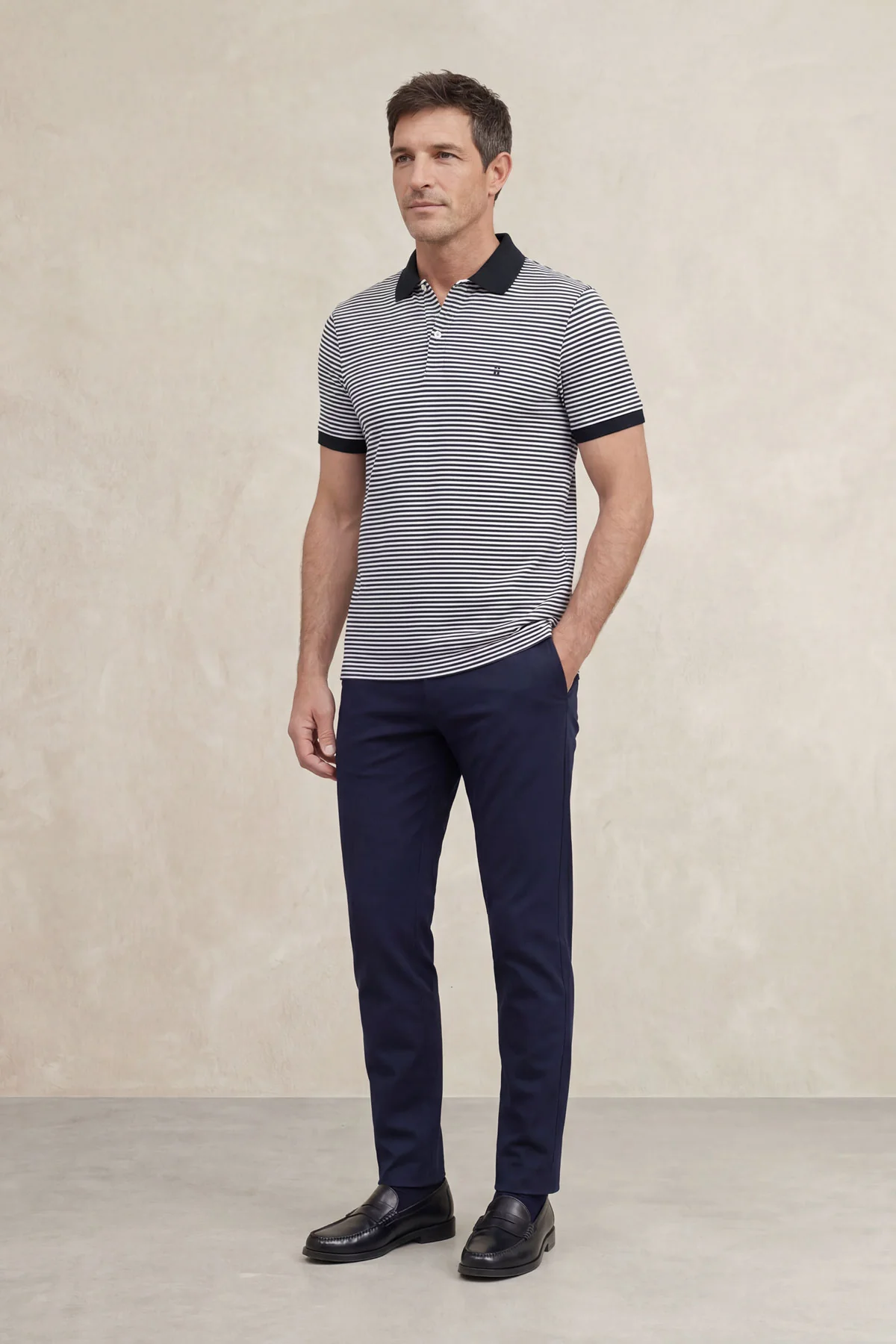 Polo manga corta hombre estampado rayas azul marino Ranger - Image 3