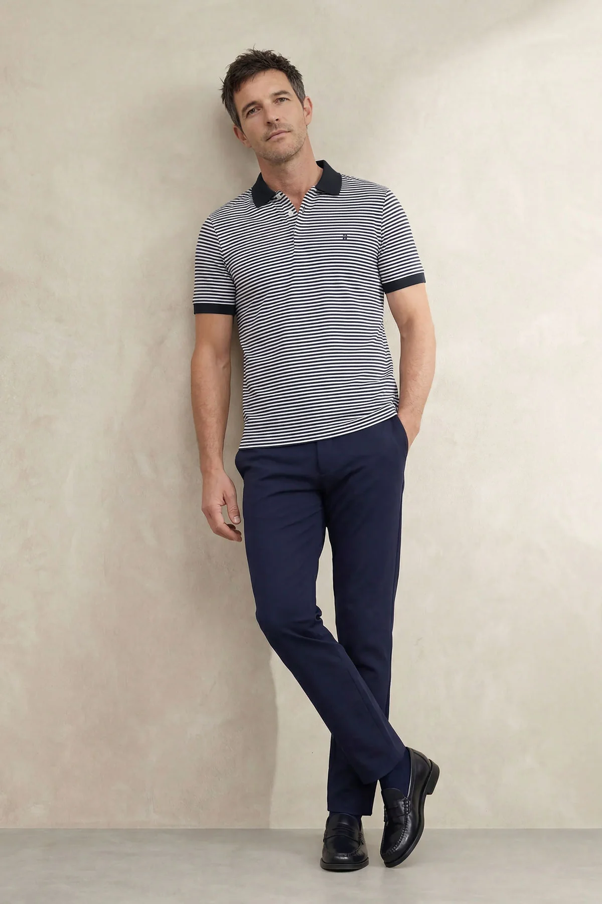 Polo manga corta hombre estampado rayas azul marino Ranger - Image 4